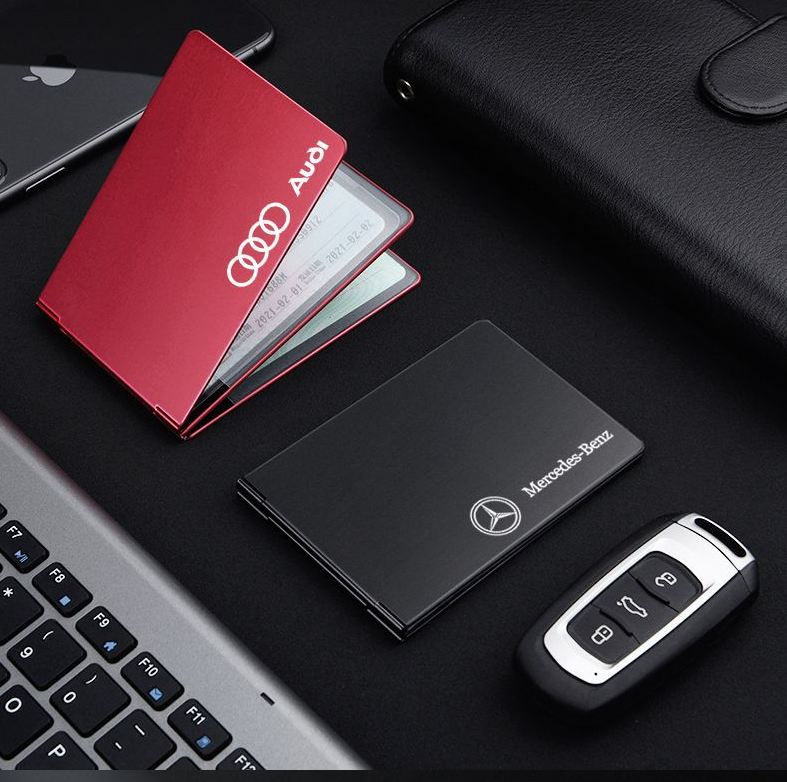 3-Fold 4 Card Position Aluminum Alloy Motor Vehicle Driver's License Set