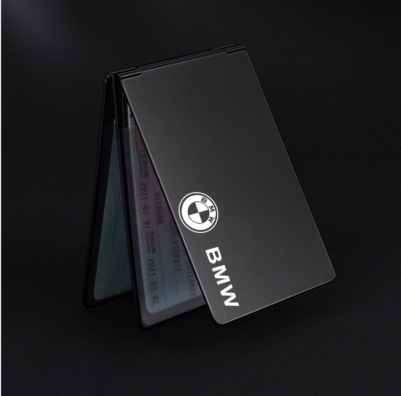 3-Fold 4 Card Position Aluminum Alloy Motor Vehicle Driver's License Set