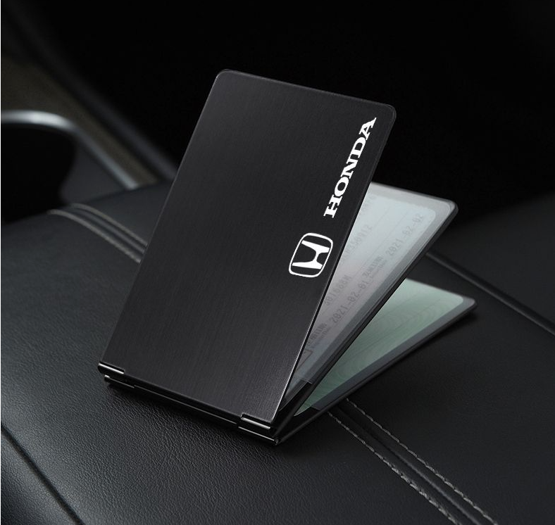 3-Fold 4 Card Position Aluminum Alloy Motor Vehicle Driver's License Set