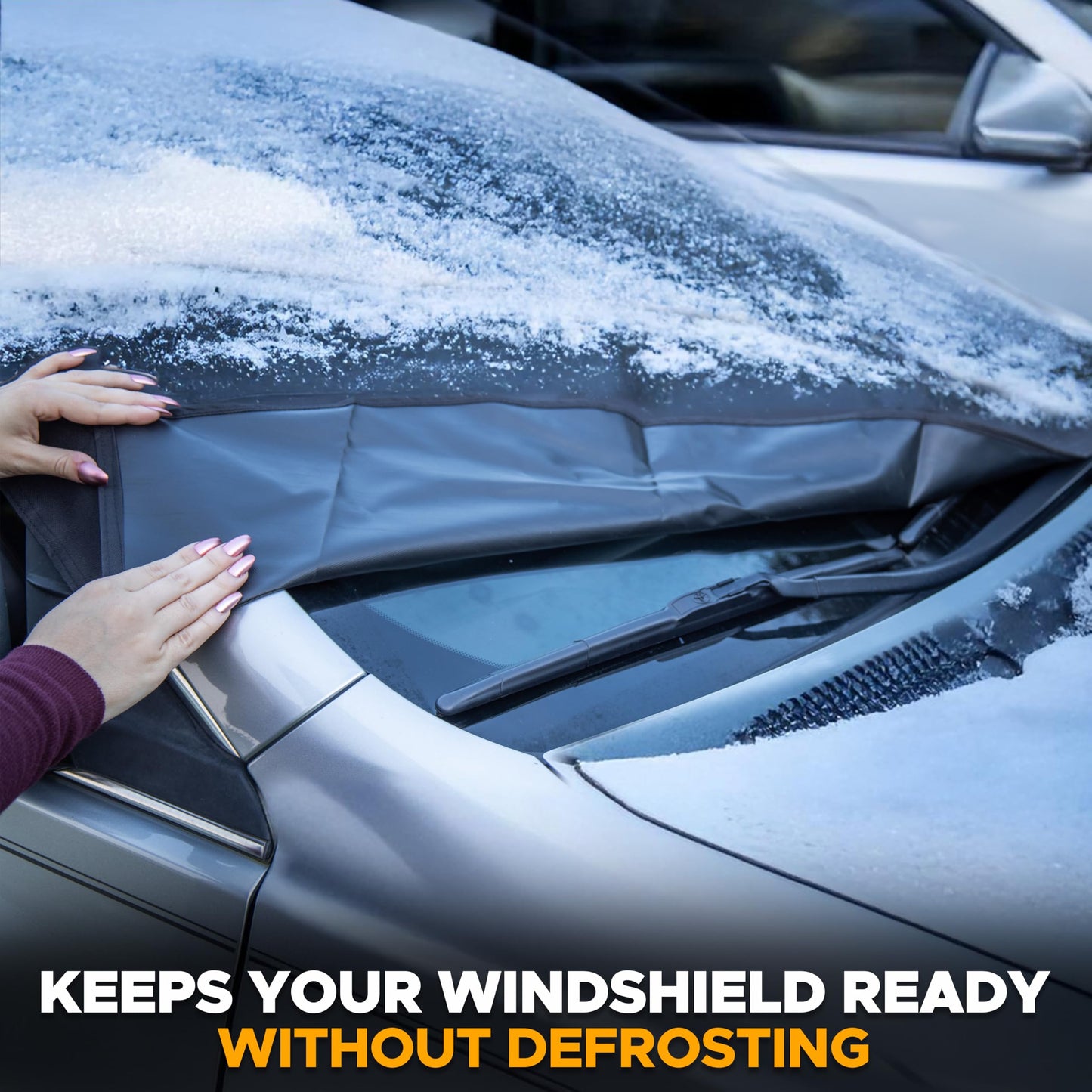 #variant_X-Large | Compact Foldable Windshield Snow Shield with Portable Storage Bag for Easy Car Organization