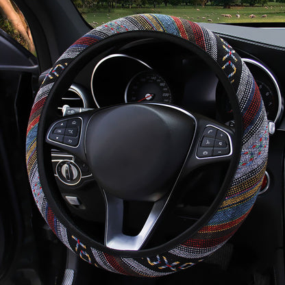 Elastic Microfiber Steering Wheel Cover for Women – Anti-Slip, Breathable, Universal 15” Fit XO Color XO_Color