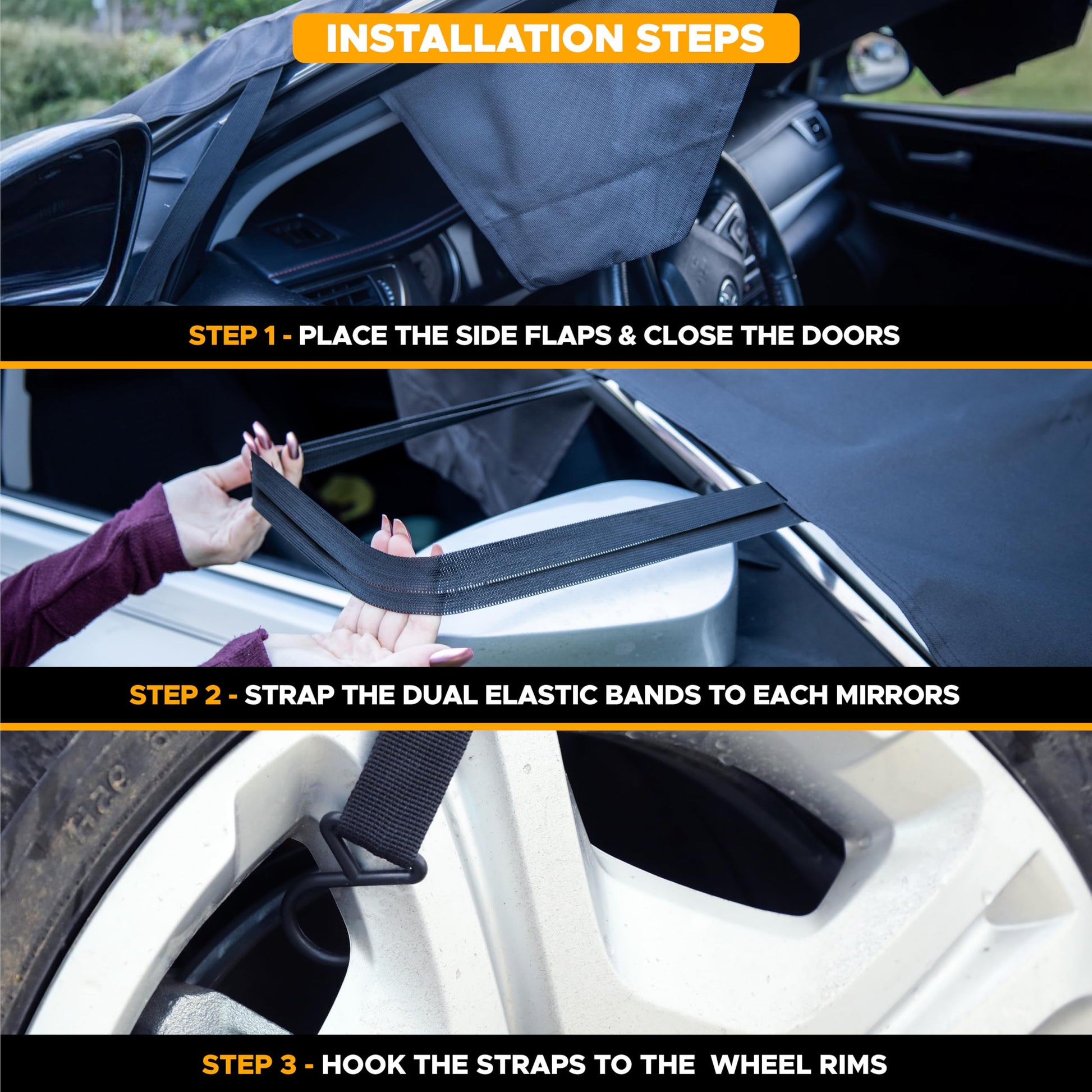 #variant_XX-Large | 3-Step Easy Installation Guide - How to Secure Your Windshield Cover to Wheel Rims and Mirrors