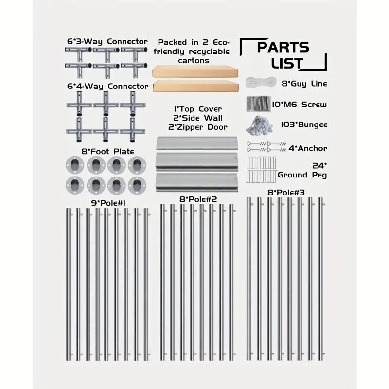 13'x20' Heavy Duty Carport With Roll-up Ventilated Windows & Doors, 8 Legs