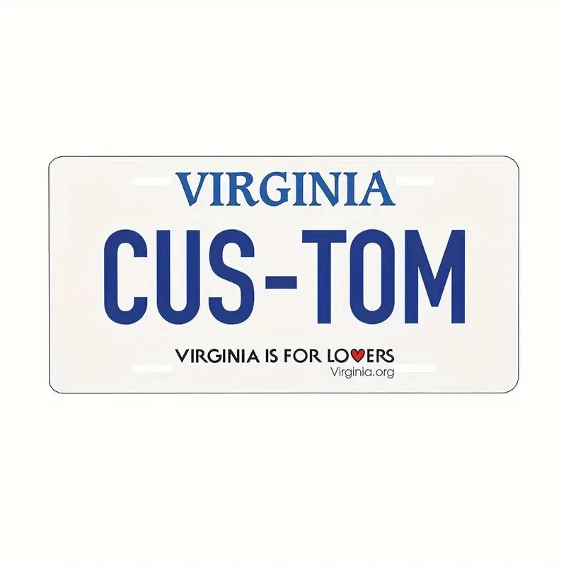 Vintage-Style Aluminum License Plate - Customizable Metal Car Tag Perfect for Front or Rear Display, 6x12 Inches Virginia 6''x12'' 15cm*30cm a23097ff-68d3-4440-af4f-28a9e6b30bb7