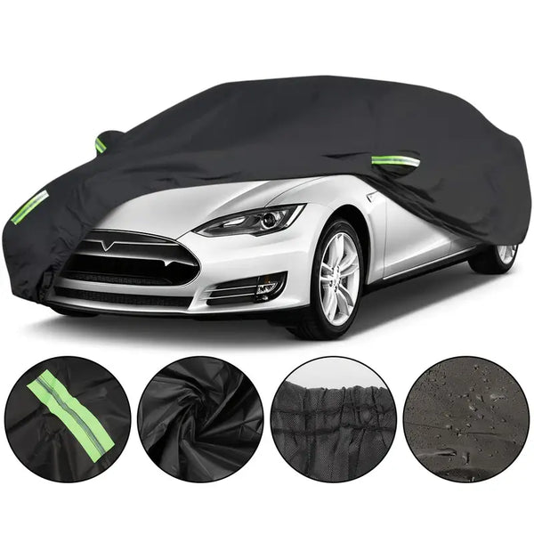 2XL Size Full Car Cover, Waterproof Rain UV Dust Resistant, All Weather Protection, with Reflective Strip