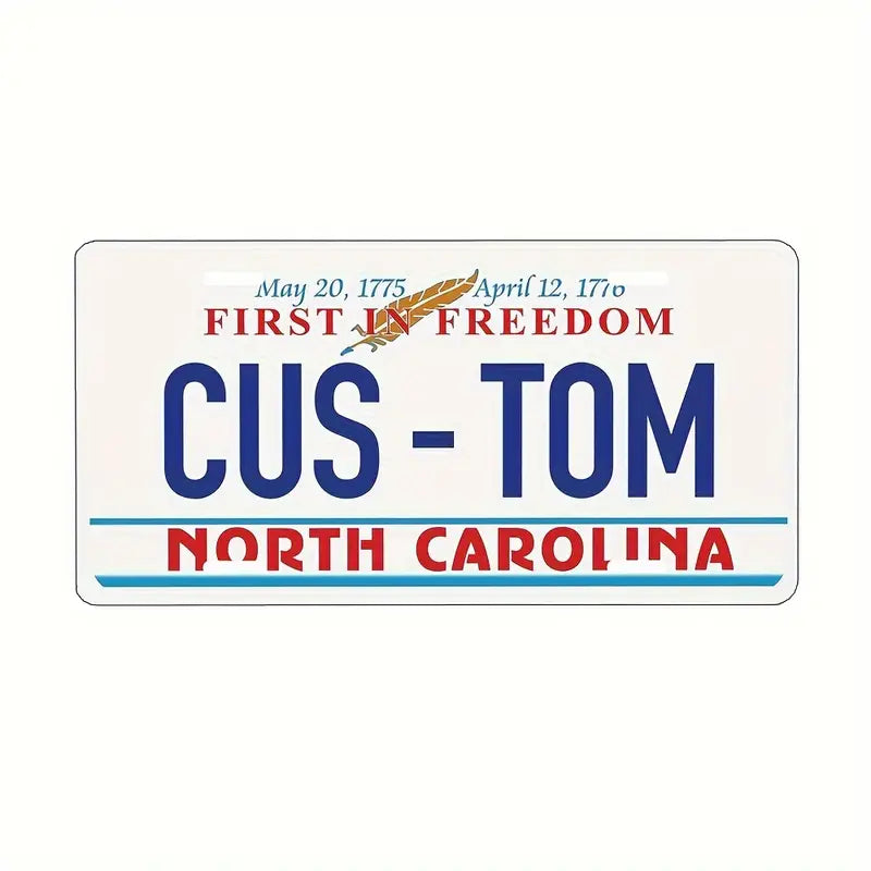 Vintage-Style Aluminum License Plate - Customizable Metal Car Tag Perfect for Front or Rear Display, 6x12 Inches North Carolina 6''x12'' 15cm*30cm ae8e42d3-c6a9-45de-aeb8-f74056b62a64