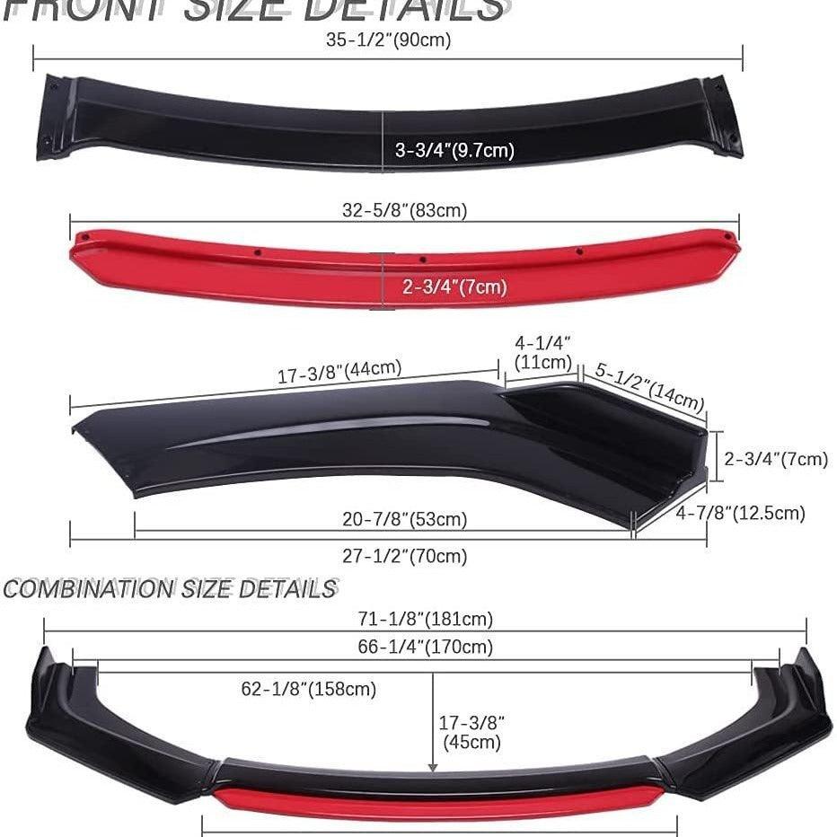 Auto Parts™ Car Front Bumper Body Kit Spoiler Splitter 4/Pcs - Auto Parts England Auto Parts www.cars4part.com United Kingdom SD04100028247944-1 27.28