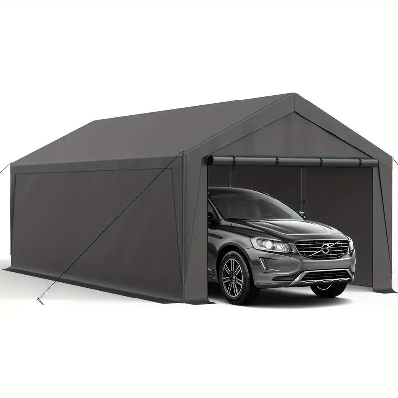 Upgraded Portable Carport with 4 Roll-up Doors