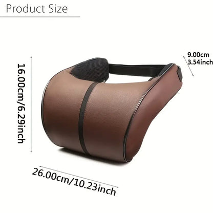 1pc Faux Leather Car Memory Foam Headrest Pillow Comfortable For Long Driving b988d415-1c27-4b0f-a4d7-c8f8c718623d
