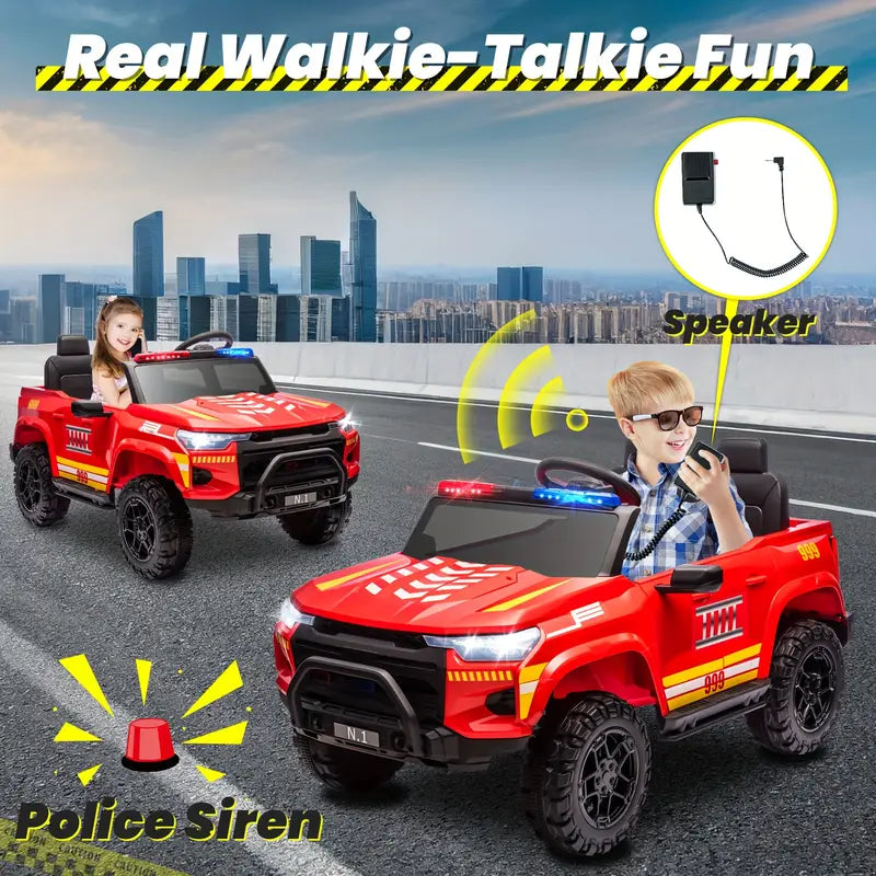 24V Ride On Police Car For Kids 2 Seater, 400W Ride-on Toy For Big Kids With Remote Control