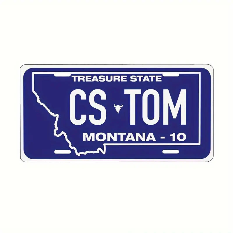 Vintage-Style Aluminum License Plate - Customizable Metal Car Tag Perfect for Front or Rear Display, 6x12 Inches Montana 6''x12'' 15cm*30cm be4ca13c-1d59-4eeb-ba24-60028fc388ee