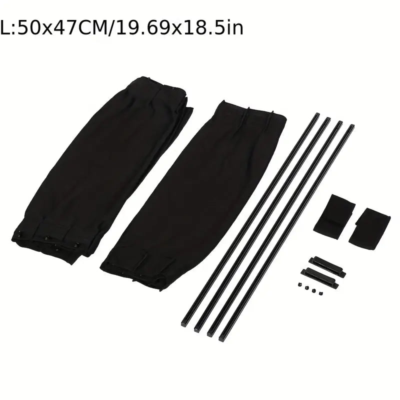 2pcs Universal Car Sun Shade Side Window Curtain Auto Foldable Uv Protection