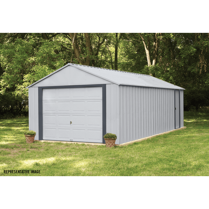 Arrow Murryhill Steel Storage Building, 12 ft. x 38 ft., Flute Grey