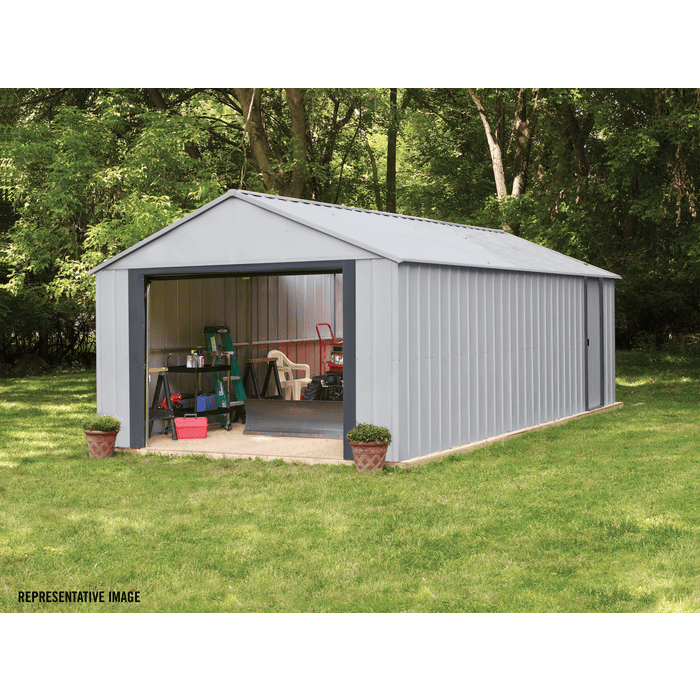 Arrow Murryhill Steel Storage Building, 12 ft. x 38 ft., Flute Grey