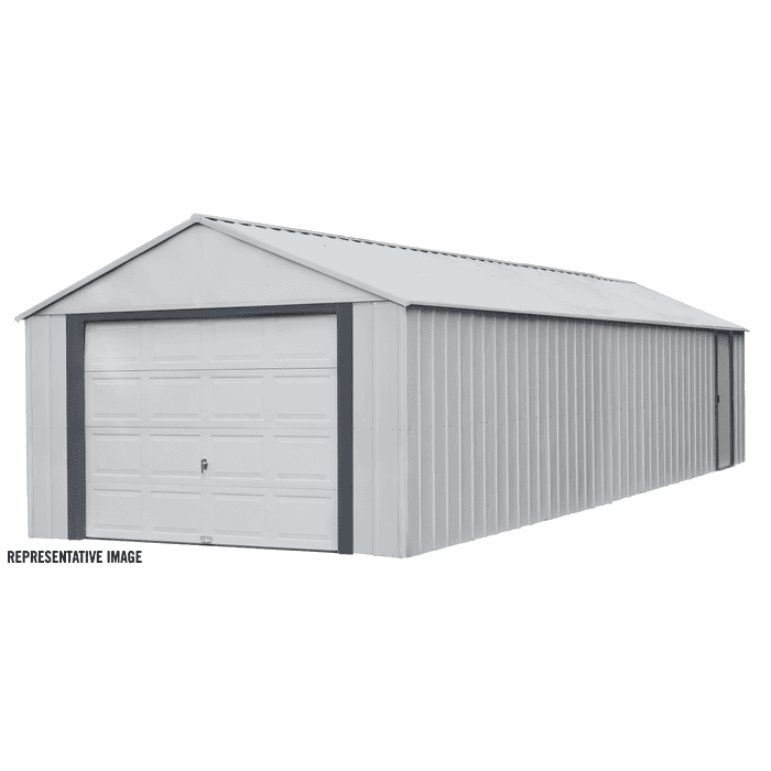 Arrow Murryhill Steel Storage Building, 12 ft. x 38 ft., Flute Grey