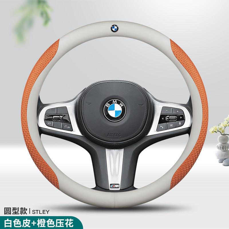 BMW Steering Cover White + orange 38cm bmw-steering-cover-auto-parts-16