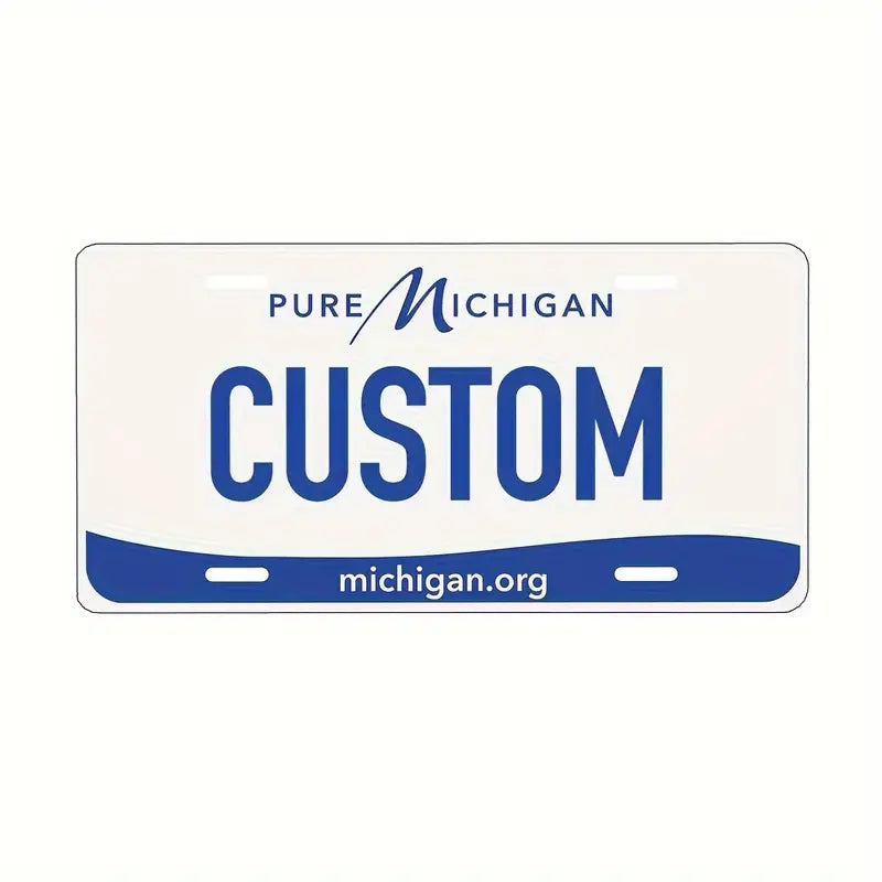 Vintage-Style Aluminum License Plate - Customizable Metal Car Tag Perfect for Front or Rear Display, 6x12 Inches Michigan 6''x12'' 15cm*30cm c14ef05e-89bc-40d5-8356-d05eb6c38461