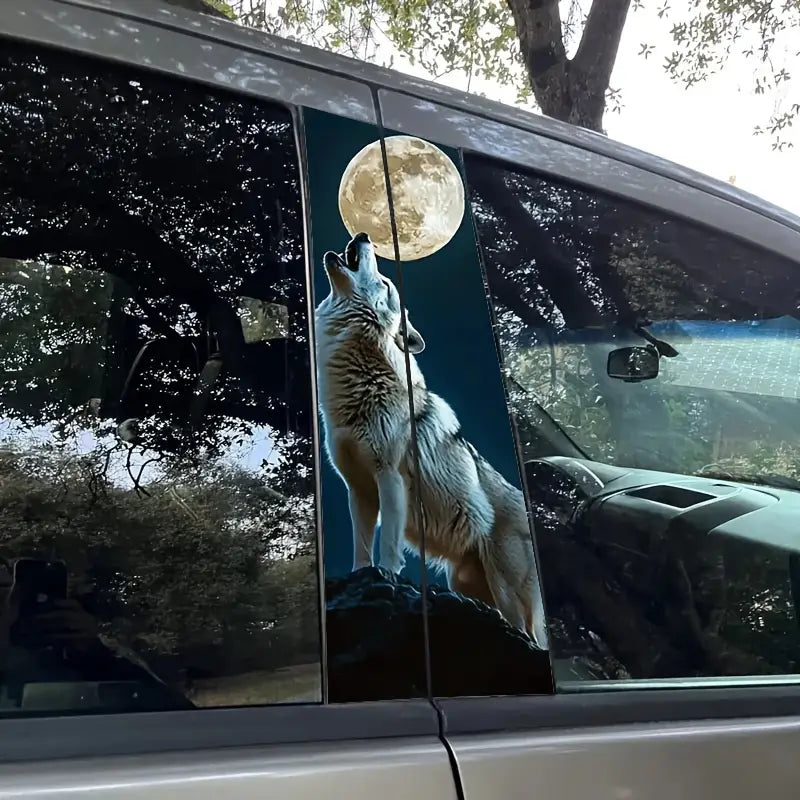 Wolf Howling at Moon Vinyl Car Decals
