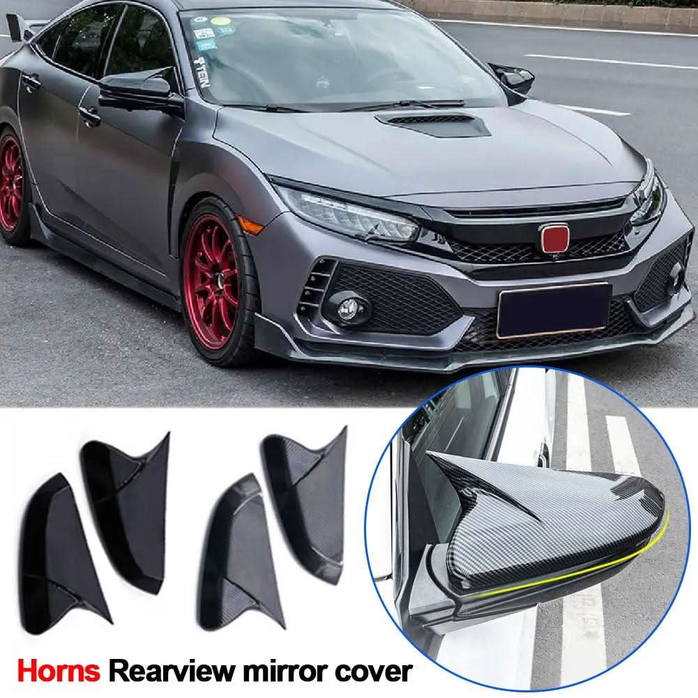 Caps For Honda Civic Horn Shape Carbon Fiber Style For 2x caps-for-honda-civic-horn-shape-carbon-fiber-style-for-2x-auto-parts-2