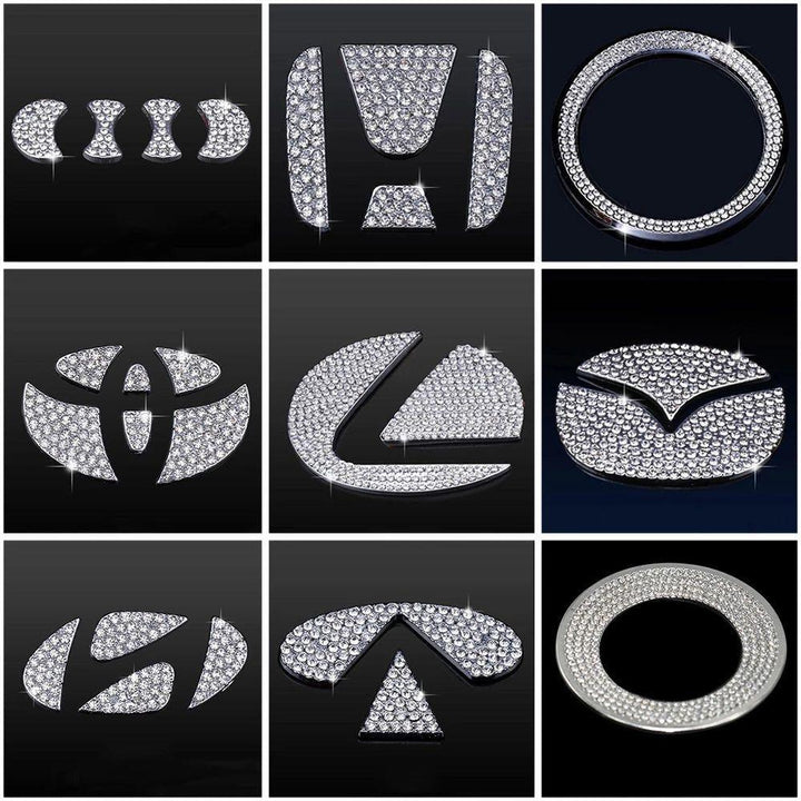 Car Steering Wheel Logo Diamond Decoration Stickers