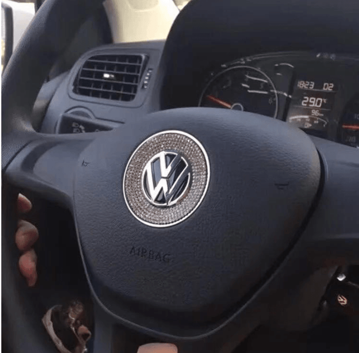 Car Steering Wheel Logo Diamond Decoration Stickers