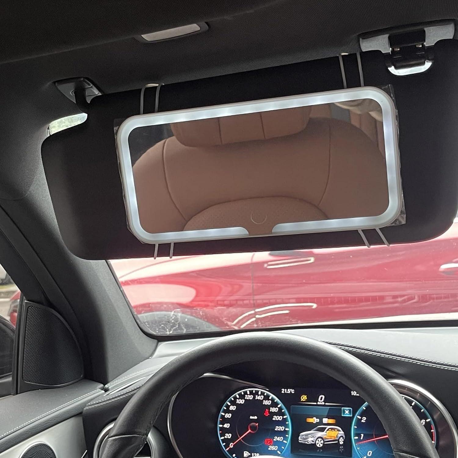 Car Sun Visor Cosmetic HD Mirror With LED Ultra Universal Interior car-sun-visor-cosmetic-hd-mirror-with-led-ultra-universal-interior-auto-parts-2
