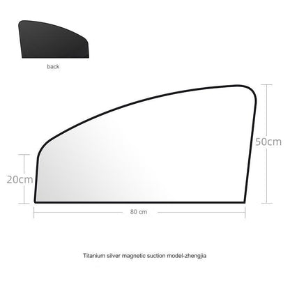 Car Sunshade Magnetic Car Curtain 2/Pcs Silver Front driver Side car-sunshade-magnetic-car-curtain-2pcs-auto-parts-14