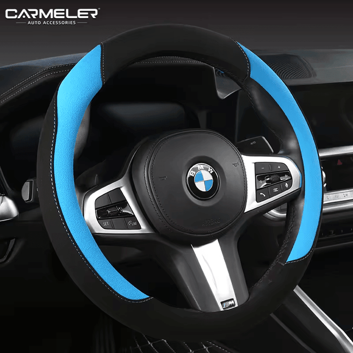 Carbon Fiber Car Steering Wheel Cover 15 inch Breathable Anti Slip Leather - Auto Parts England Auto Parts www.cars4part.com United Kingdom carbon fiber 30.00