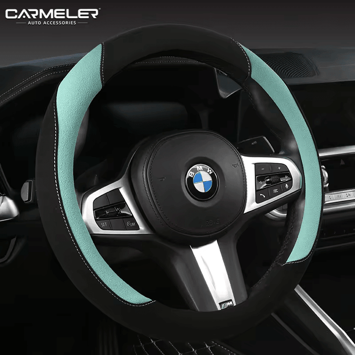 Carbon Fiber Car Steering Wheel Cover 15 inch Breathable Anti Slip Leather - Auto Parts England Auto Parts www.cars4part.com United Kingdom carbon fiber 30.00