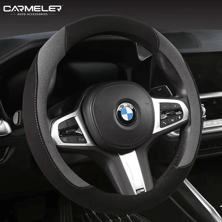 Carbon Fiber Car Steering Wheel Cover 15 inch Breathable Anti Slip Leather - Auto Parts England Auto Parts www.cars4part.com United Kingdom carbon fiber 30.00