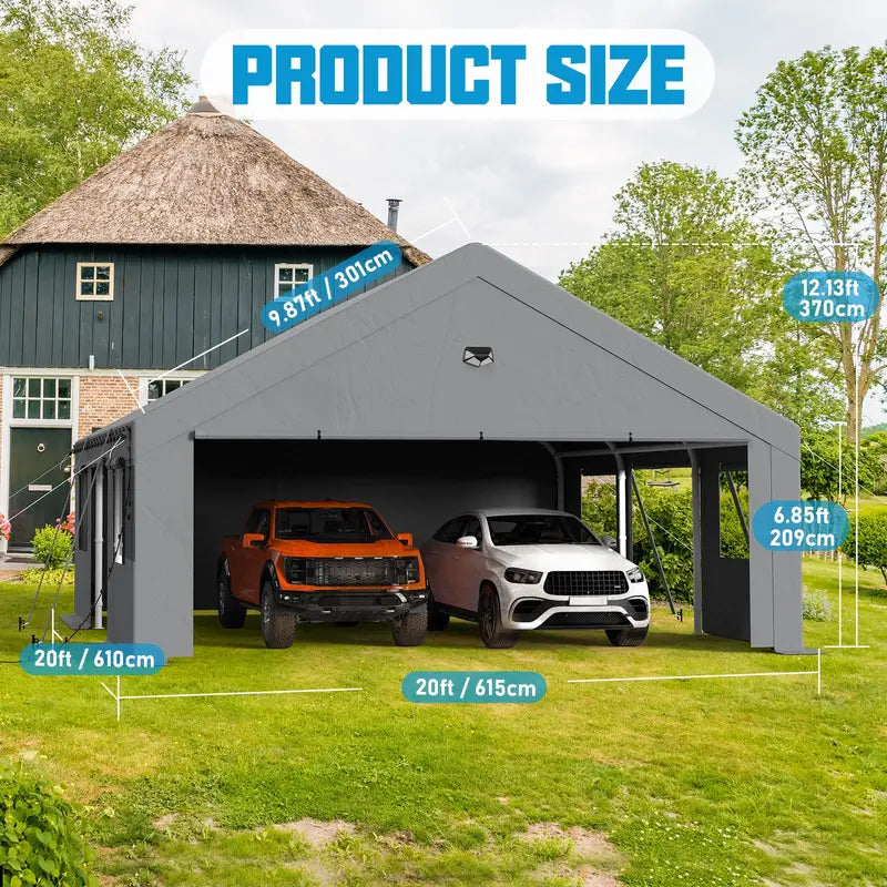 Carports Heavy Duty Carport Canopy with Side Roll cbc797c0-9ead-4a18-8920-89754e2bd0db
