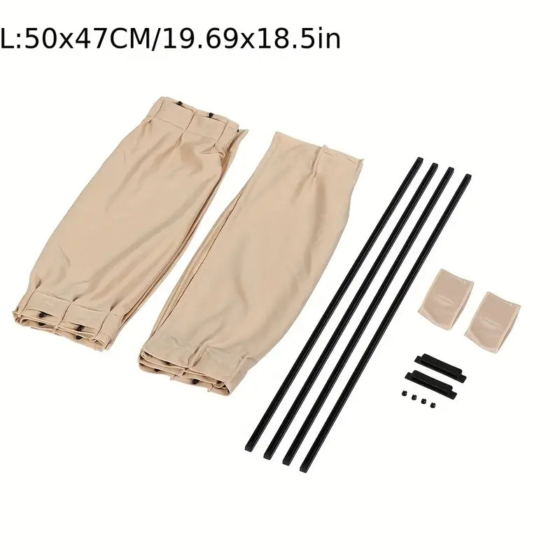 2pcs Universal Car Sun Shade Side Window Curtain Auto Foldable Uv Protection