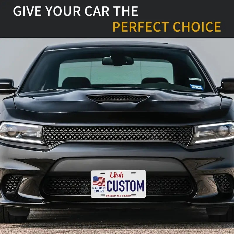 Vintage-Style Aluminum License Plate - Customizable Metal Car Tag Perfect for Front or Rear Display, 6x12 Inches cffecc80-d55c-4a32-92e4-3fdbe269e2fb