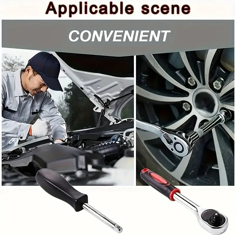 46-Piece 1/4 Drive Socket Wrench Set - Tool Kit