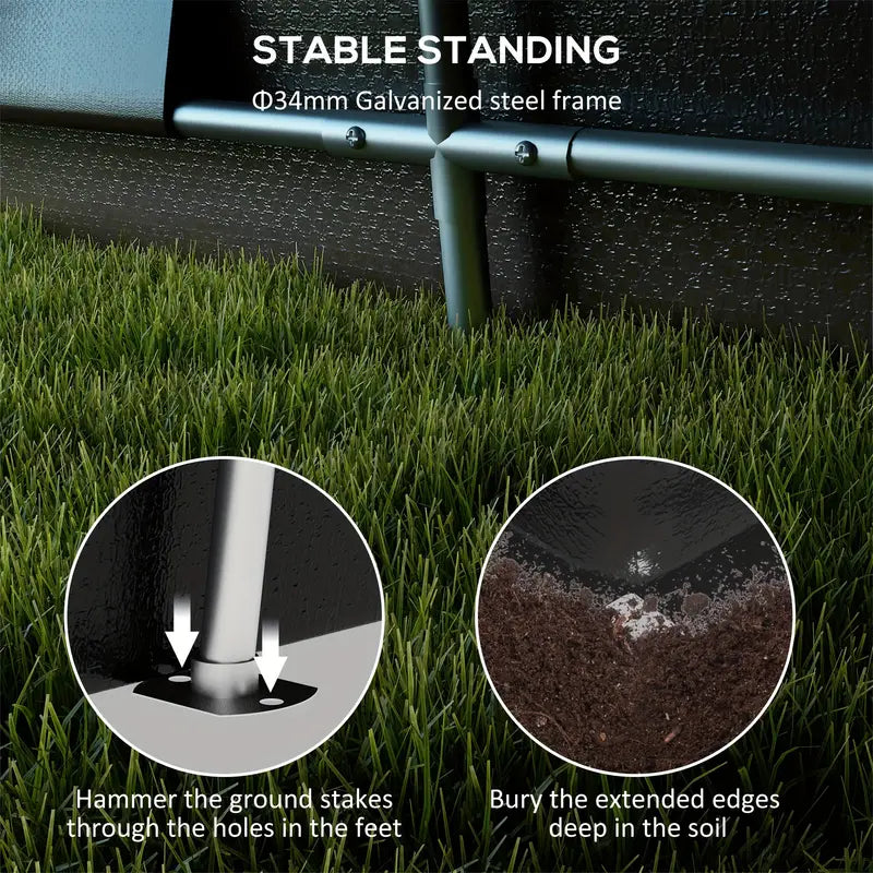 Outsunny 12' X 20' Heavy Duty Carport, Portable Garage Canopy Tent With 2 Ventilation Windows And Large Door