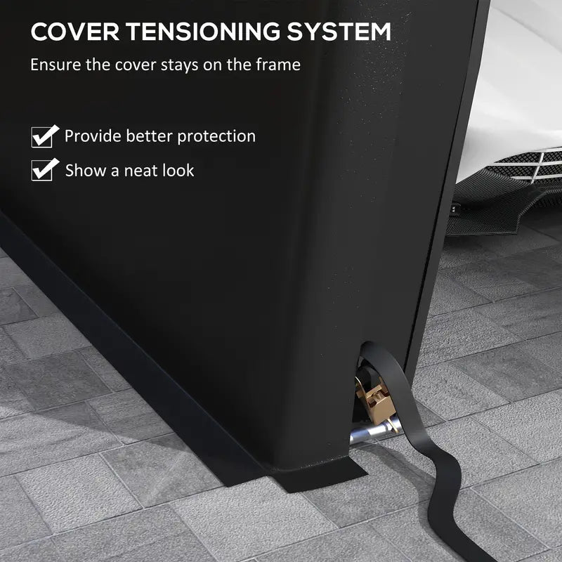 Outsunny 12' X 20' Heavy Duty Carport, Portable Garage Canopy Tent With 2 Ventilation Windows And Large Door