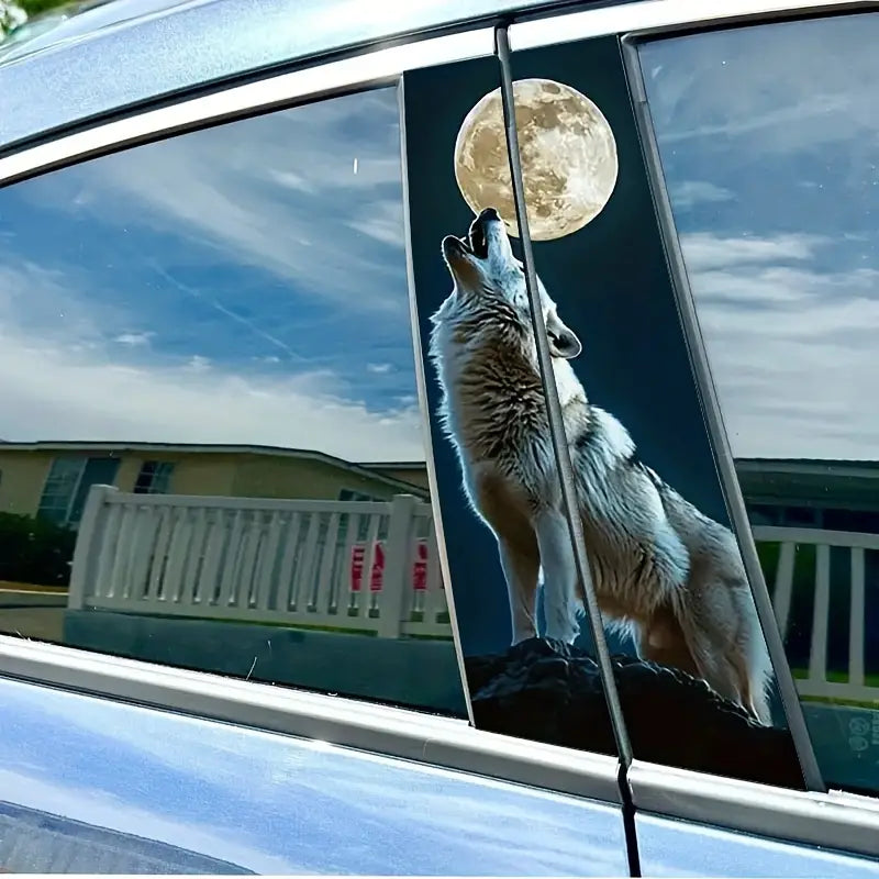 Wolf Howling at Moon Vinyl Car Decals
