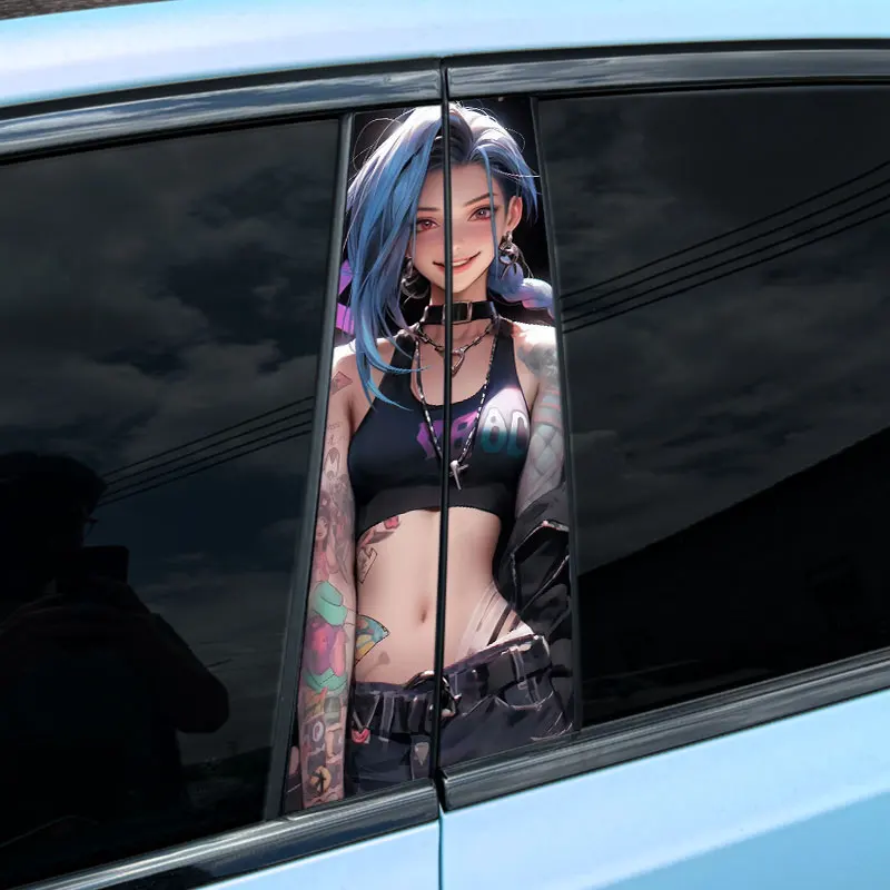 2pcs Jinx-Funny Car Stickers, Automobile B-pillar