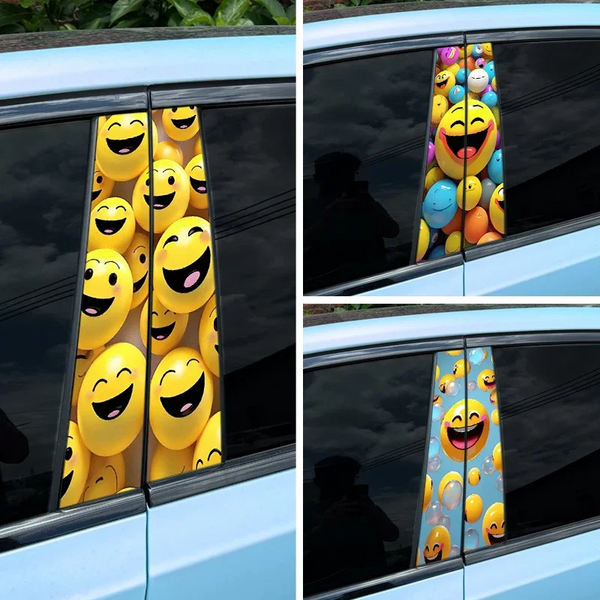 2pcs Funny Graffiti Car Sticker Auto Door Pillar Waterproof