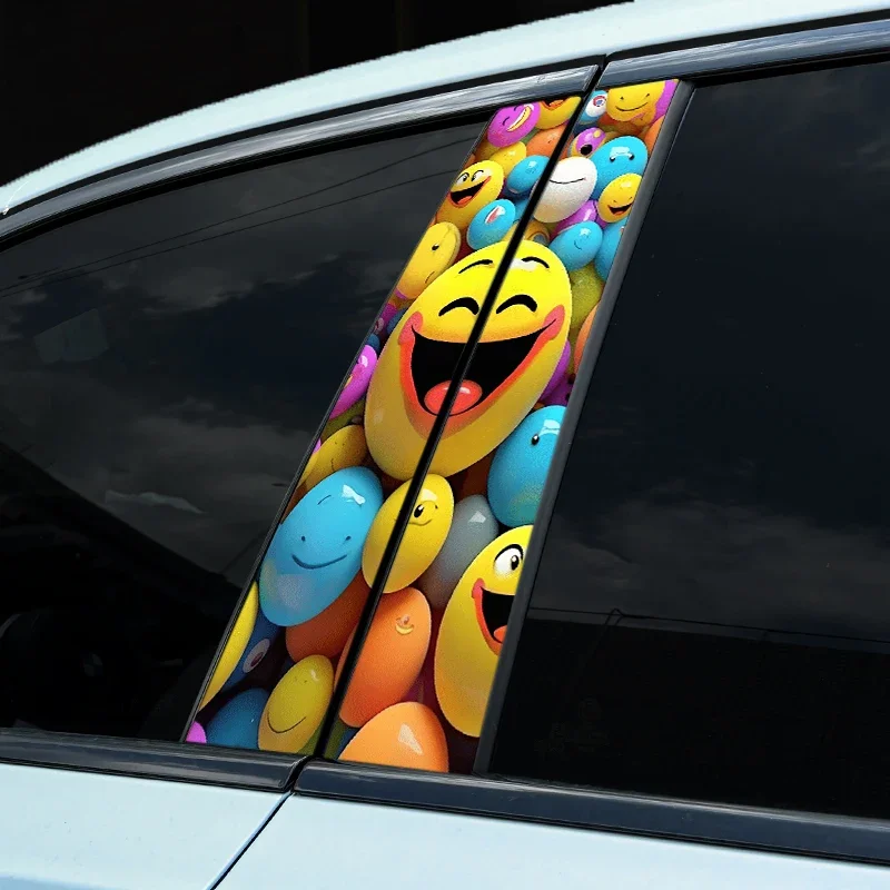 2pcs Funny Graffiti Car Sticker Auto Door Pillar Waterproof