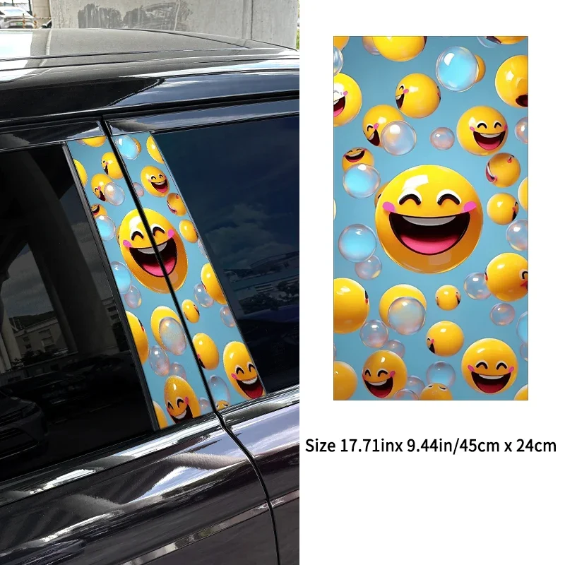 2pcs Funny Graffiti Car Sticker Auto Door Pillar Waterproof