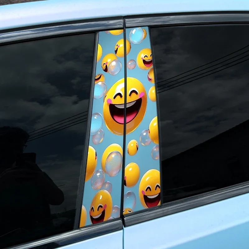 2pcs Funny Graffiti Car Sticker Auto Door Pillar Waterproof