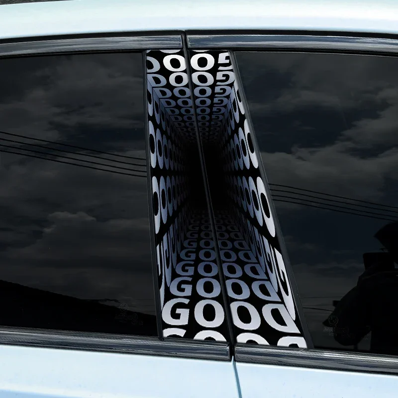 2pcs 3D Car Stickers Door Pillar Waterproof Decals
