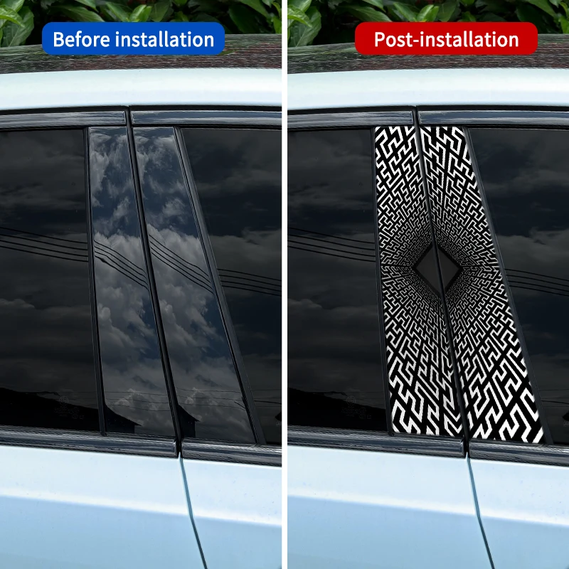 2pcs 3D Car Stickers Door Pillar Waterproof Decals