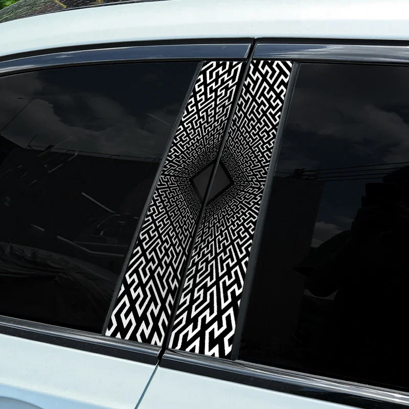 2pcs 3D Car Stickers Door Pillar Waterproof Decals