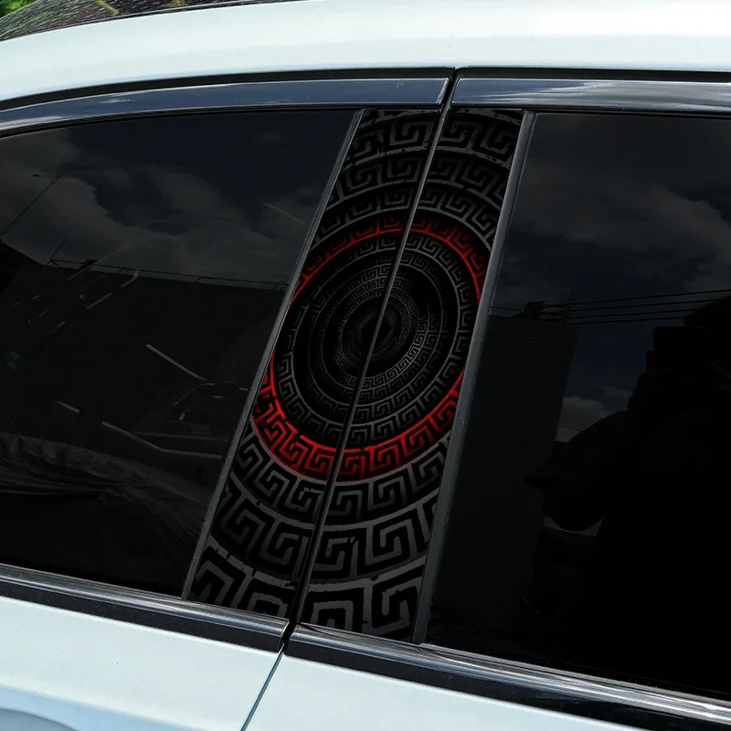 2pcs 3D Car Stickers Door Pillar Waterproof Decals