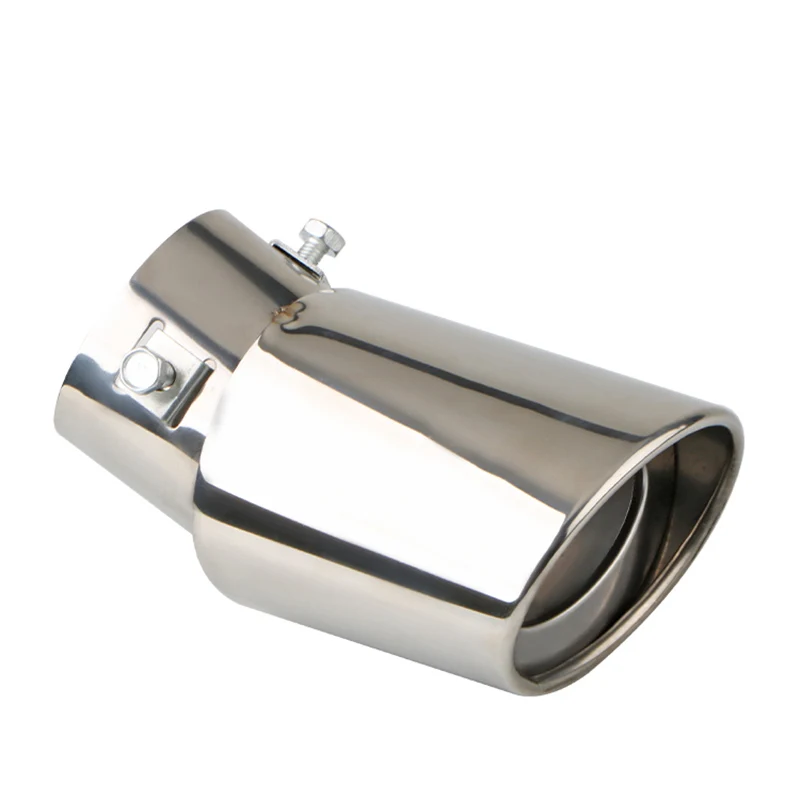2.5" Inlet Car Auto Exhaust Muffler Tip Pipe Stainless Steel Chrome Trim