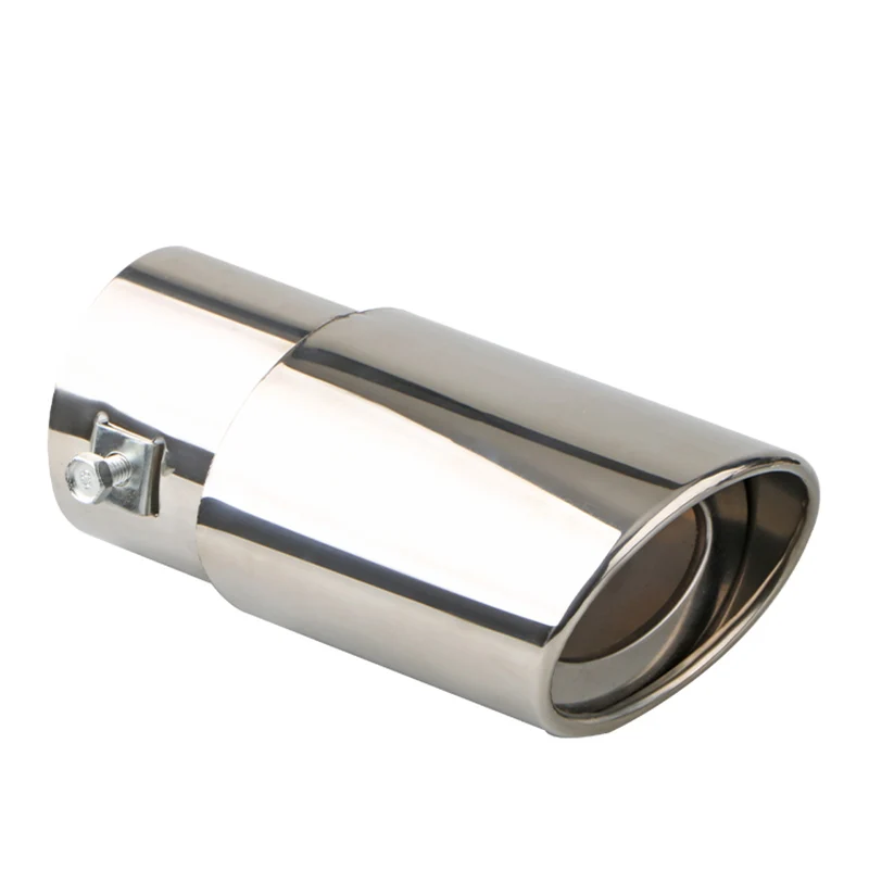 2.5" Inlet Car Auto Exhaust Muffler Tip Pipe Stainless Steel Chrome Trim