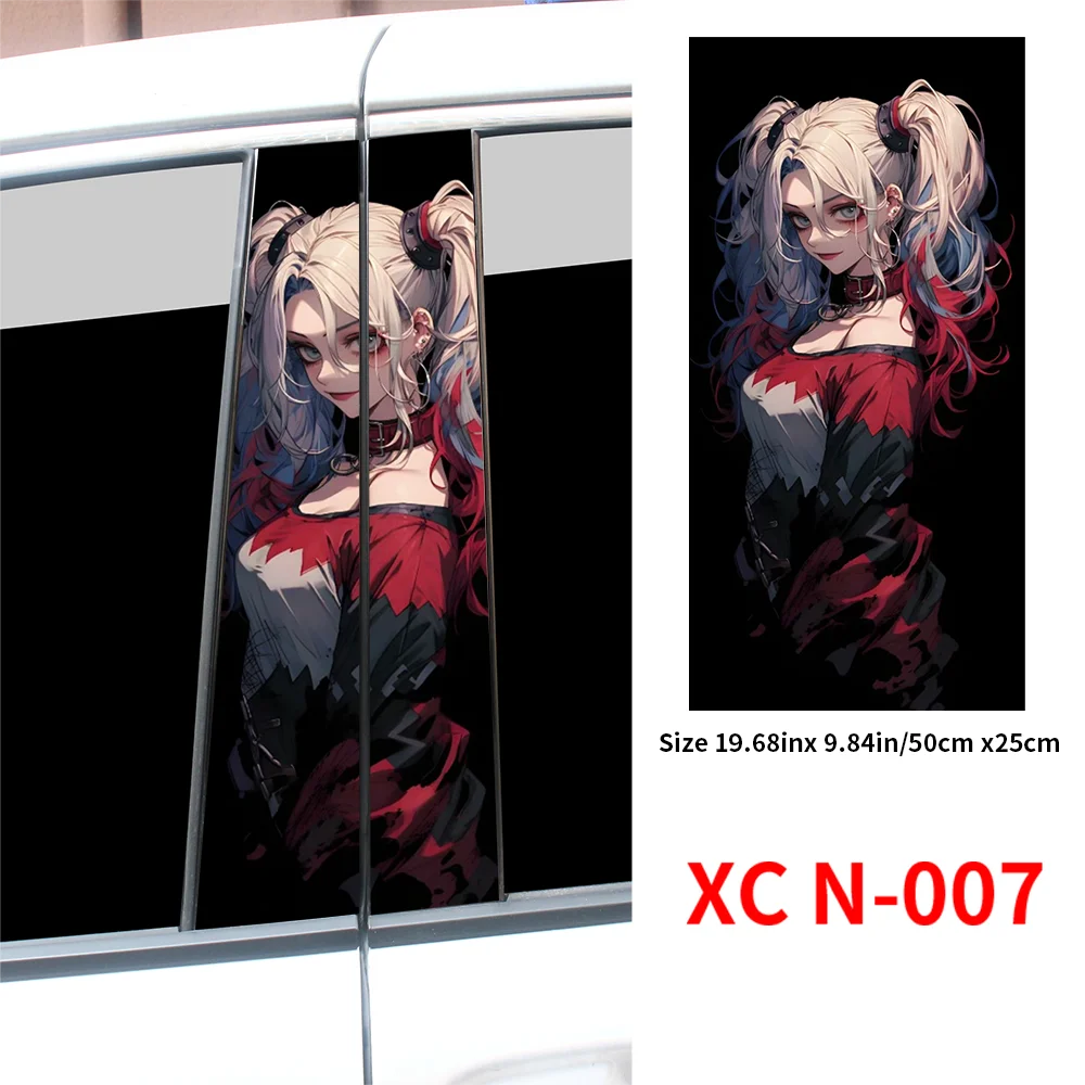 2pcs Waterproof Graffiti Joker Girl Car Stickers, Auto B Pillar