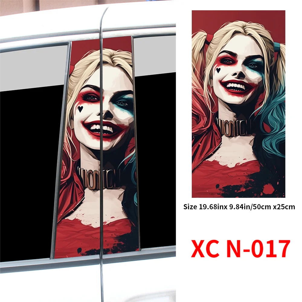 2pcs Waterproof Graffiti Joker Girl Car Stickers, Auto B Pillar